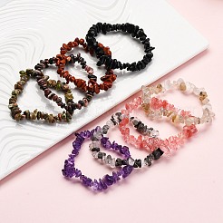 Chip Gemstone Stretch Beaded Bracelets for Kids&nbsp;BJEW-JB06305