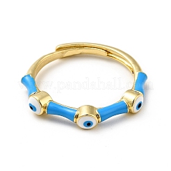 Enamel Evil Eye Adjustable Ring&nbsp;RJEW-I087-01G