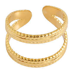 Double-layer 304 Stainless Steel Open Cuff Rings&nbsp;JO2832-2