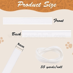 Peプラスチック模倣籐籐  立体織り素材  DIY家具編み用  フラット  ホワイト  8x1.2mm  32 m /ロール&nbsp;KY-SZ0001-11A