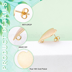 16Pcs Brass Stud Earring Findings&nbsp;KK-DC0001-30