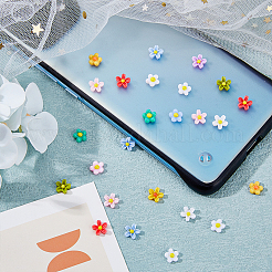340個 14スタイルの花と桜の樹脂カボション  ネイルアートの装飾の付属品  ミックスカラー  7~8x7.5~8x3~3.5mm&nbsp;FIND-FH0007-43