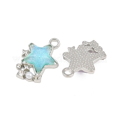 合金樹脂チャーム  星のチャーム  プラスチック模造パールとラインストーン付き  ミックスカラー  19x13.5x5mm  穴：2mm&nbsp;RE-CBA4818-02P