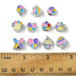 33個 11スタイル CCB プラスチック大穴ビーズ  エナメル  混合図形  7~15x7~12.5x6~8mm  穴：4~5mm  3個/スタイル&nbsp;CCB-FS0001-12