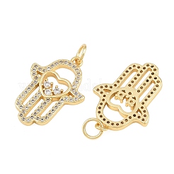 Brass Micro Pave Cubic Zirconia Pendants&nbsp;CU-CBAB719-04G-C