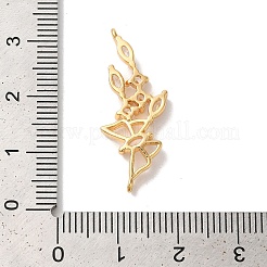 真鍮マイクロパヴェクリアキュービックジルコニアペンダント  ニッケルフリー  蝶結び  18KGP本金メッキ  11x30x3mm  穴：1mm&nbsp;KK-M294-27G