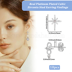 10Pcs Brass Stud Earring Findings&nbsp;KK-BBC0021-68