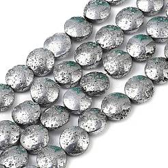 Electroplated Natural Lava Rock Beads Strands&nbsp;G-K388-01G
