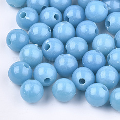 プラスチックビーズ  ラウンド  ミックスカラー  9.5mm  穴：2.5mm  約1100個/500g&nbsp;KY-Q051-01A-M