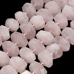 天然石ローズクォーツビーズ連売り  多面カット  ナゲット  シードビーズで  8~10x14~16x13~15mm  穴：1.4mm  約30~31個/連  15.35''（39センチメートル）&nbsp;GG-CBAC18C-A02-02