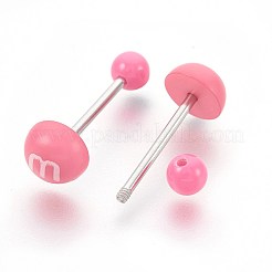 アクリルストレートバーベル  304ステンレススチールピン付き軟骨ピアス  バーベルピアス  ミックスカラー  24.5mm  ピン：1mm&nbsp;EJEW-L207-M