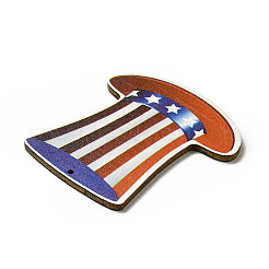 American Flag Theme Single Face Printed Aspen Wood Big Pendants&nbsp;WOOD-G014-18