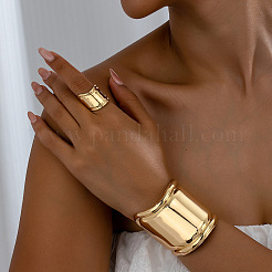 Alloy Wide Cuff Bangles & Cuff Rings Set&nbsp;FS-WG8E7FB-01