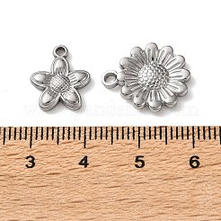 304ステンレススチールペンダント10個  花  ステンレス鋼色  14~44x11~40x2~3mm  穴：1.4~2mm&nbsp;STAS-P426-06P