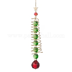 Glass Christmas Tree Hanging Suncatchers&nbsp;HJEW-JM04571