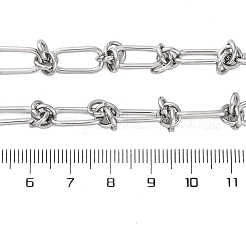 304ステンレススチールオーバルノットリンクチェーンネックレスレディースメンズ  ステンレス鋼色  15.79インチ（40.1cm）&nbsp;NJEW-P321-02P