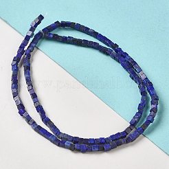 天然ラピスラズリ染めビーズ連売り  キューブ  2~2.5x2.5~3.5x2.5~3mm  穴：0.4mm  約157~165個/連  14.96~15.75''（38~40センチメートル）&nbsp;G-B064-A20