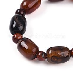 Natural Agate BeadStretch Bracelets&nbsp;G-P570-01L