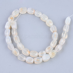 天然ホワイトアゲート瑪瑙ビーズ連売り  ツイスト  11~12x7~8x7~8mm  穴：1.2mm  約32~33個/連  14.96インチ〜15.74インチ（38~40cm）&nbsp;G-S359-127