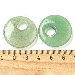 天然石グリーンアベンチュリンペンダント  フラットラウンドのチャーム  28.5x7mm  穴：8.5mm&nbsp;G-P547-01B