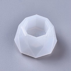 シリコンモールド  植木鉢レジン型  UVレジン用  エポキシ樹脂ジュエリー作り  八角形  ホワイト  69x45mm&nbsp;DIY-F041-20C