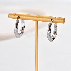 304ステンレススチールツイストフープピアス（女性用）  ステンレス鋼色  22x21mm&nbsp;XW8366-2