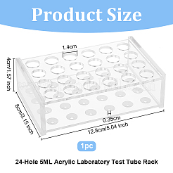 24-Hole 5ML Acrylic Laboratory Test Tube Rack&nbsp;DIY-WH0430-386B