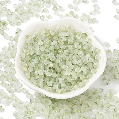 艶消しガラスビーズ  双円錐形  金箔  多面カット  ダークシーグリーン  4.5x3.5mm  穴：1mm  14個/ 10g&nbsp;X1-FGLA-D300-01G