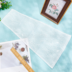 レースメッシュ生地  ドレス衣装の装飾用  ホワイト  46.6x13.9~23.8x0.3cm&nbsp;DIY-WH0488-98C