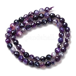 Electroplated Natural Agate Beads Strands&nbsp;G-B191-A07-6mm-10