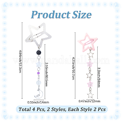 2Pcs 2 Styles Star Iron & Plastic Snap Hair Clips&nbsp;PHAR-CP0001-29