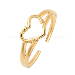 女性用304ステンレススチールカフバングル  18KGP本金メッキ  内径：2-1/8インチ（5.35cm）&nbsp;BJEW-B120-01G-04
