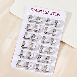 304ステンレススチール研磨フープピアス  ステンレス鋼色  13.5x4mm&nbsp;EJEW-M106-01A-P