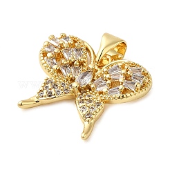 Rack Plating Brass Micro Pave Cubic Zirconia Pendants&nbsp;KK-P241-15G
