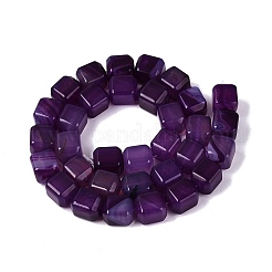 天然な紫色の瑪瑙ビーズ連売り  直方体の  染め＆加熱  10~12x9~10x9~10mm  穴：0.6~0.9mm  約32~36個/連  14.37~16.34（36.5~41.5センチメートル）&nbsp;G-Q608-10D