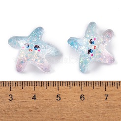 透明エポキシ樹脂デコデンカボション  キラキラ輝く海の動物  ヒトデ  20x22.5x7.5mm&nbsp;CRES-P035-10B