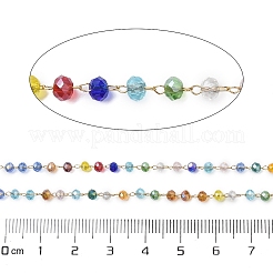 Glass Round Beaded Chains&nbsp;CHS-A015-01G-01