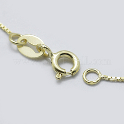925 Sterling Silver Box Chain Necklaces&nbsp;STER-F039-45cm-03G