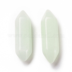 ガラスビーズ  蓄光/暗闇の中で光る  穴がない  二重終端ポイント  ライトシアン  22~23x6x6mm&nbsp;GLAA-K058-03A
