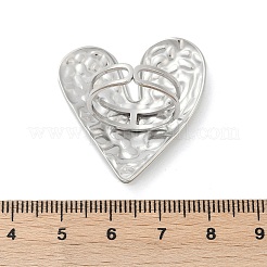 304ステンレススチールカフリング  ハート  ステンレス鋼色  31x33mm  内径：17mm&nbsp;RJEW-D306-16P