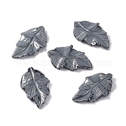 天然＆合成混合原石のペンダント  染めと未染色の混合  葉のチャーム  41.5x25~26x5mm  穴：0.8mm&nbsp;G-I336-01