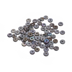 シェルビーズ  DIYクラフトジュエリー作成用スペーサービーズ  染め  ディスク  ブラック  4x1mm  穴：1mm&nbsp;BSHE-G026-04A-4mm