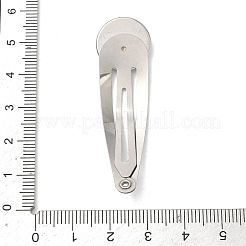 304ステンレススチール製スナップヘアクリップ  ステンレス鋼色  53x15.5x2mm  トレイのサイズ：14mm&nbsp;STAS-B126-01B-P