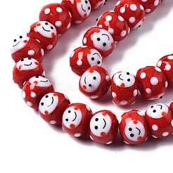 Handmade Bumpy Lampwork Beads Strands&nbsp;LAMP-Q031-009E