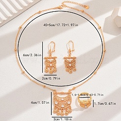 Ethnic Style Brass Micro Pave Clear Cubic Zirconia Hollow Moon Earrings & Necklaces & Rings Sets for Women&nbsp;XQ9083