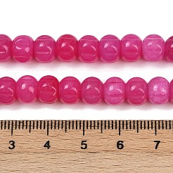 天然石マレーシアジェイドビーズ連売り  染め  カボチャ  濃いピンク  8x6.5mm  穴：0.8mm  約59個/連  15.16インチ（38.5cm）&nbsp;G-Z080-B01-8x6mm-04