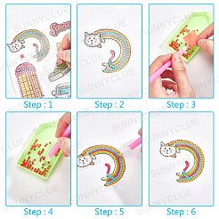 子供用DIYのダイヤモンド塗装ステッカーキット  ダイヤモンド塗装ステッカー付き  ラインストーン  ダイヤモンド付箋  トレープレートと接着剤クレイ  ミックスカラー  178x150x0.3mm&nbsp;DIY-WH0168-58