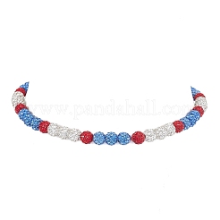 8mm Round Polymer Clay Rhinestone Wrap Bracelets&nbsp;BJEW-JB10480