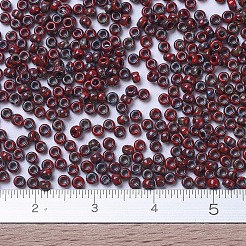 MIYUKIラウンドロカイユビーズ  日本製シードビーズ  （rr4513)不透明な赤いピカソ  11/0  2x1.3mm  穴：0.8mm  約5500個/50g&nbsp;SEED-X0054-RR4513