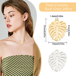 20Pcs 2 Colors 201 Stainless Steel Pendants&nbsp;STAS-SC0004-12